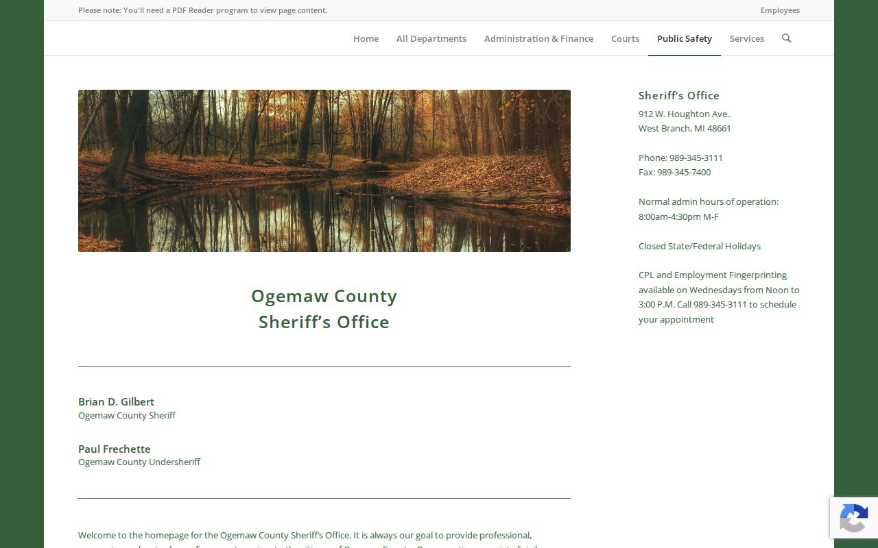 Ogemaw County criminal records sheriff headquarters
