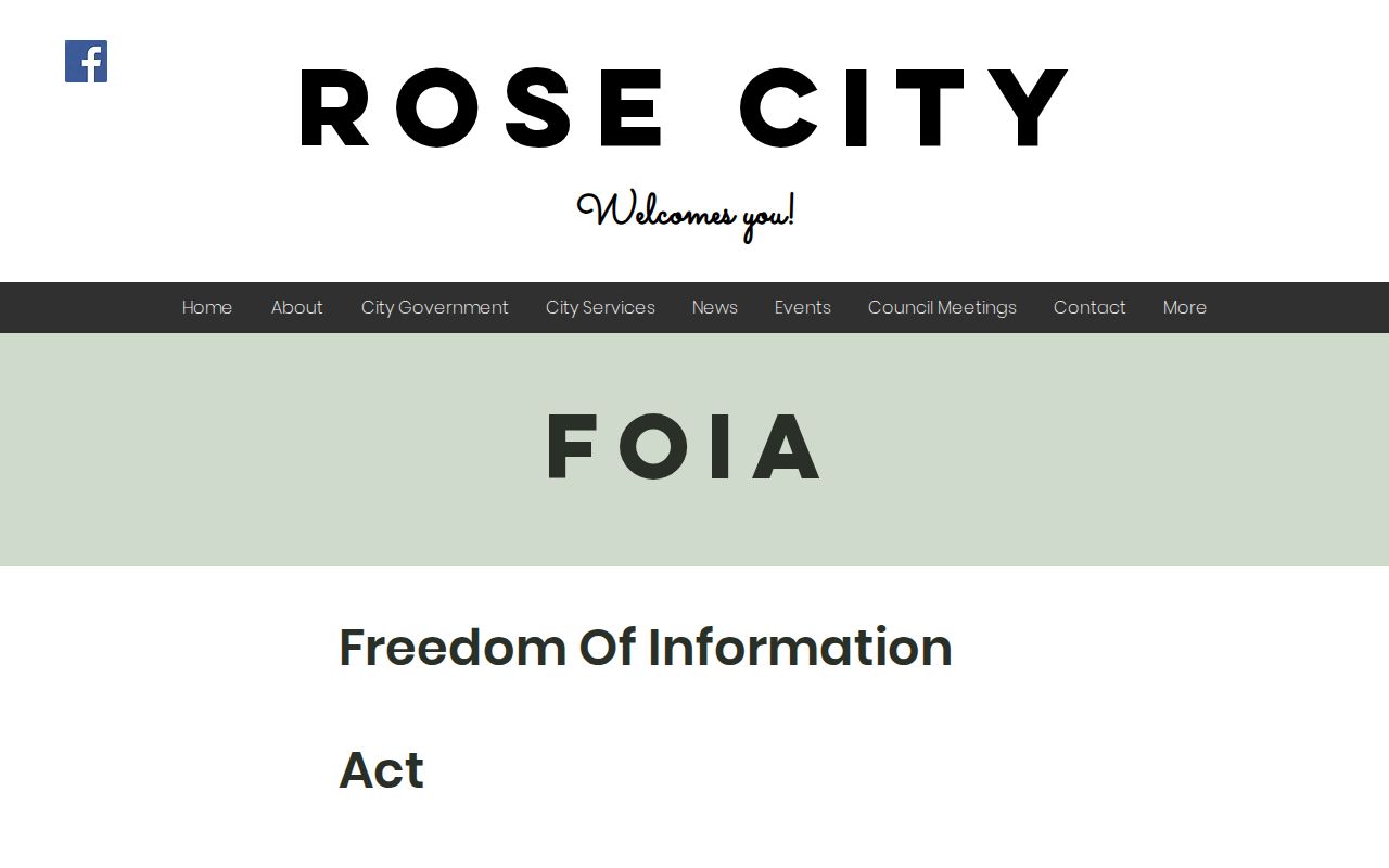 Rose City criminal records FOIA request and appeal page